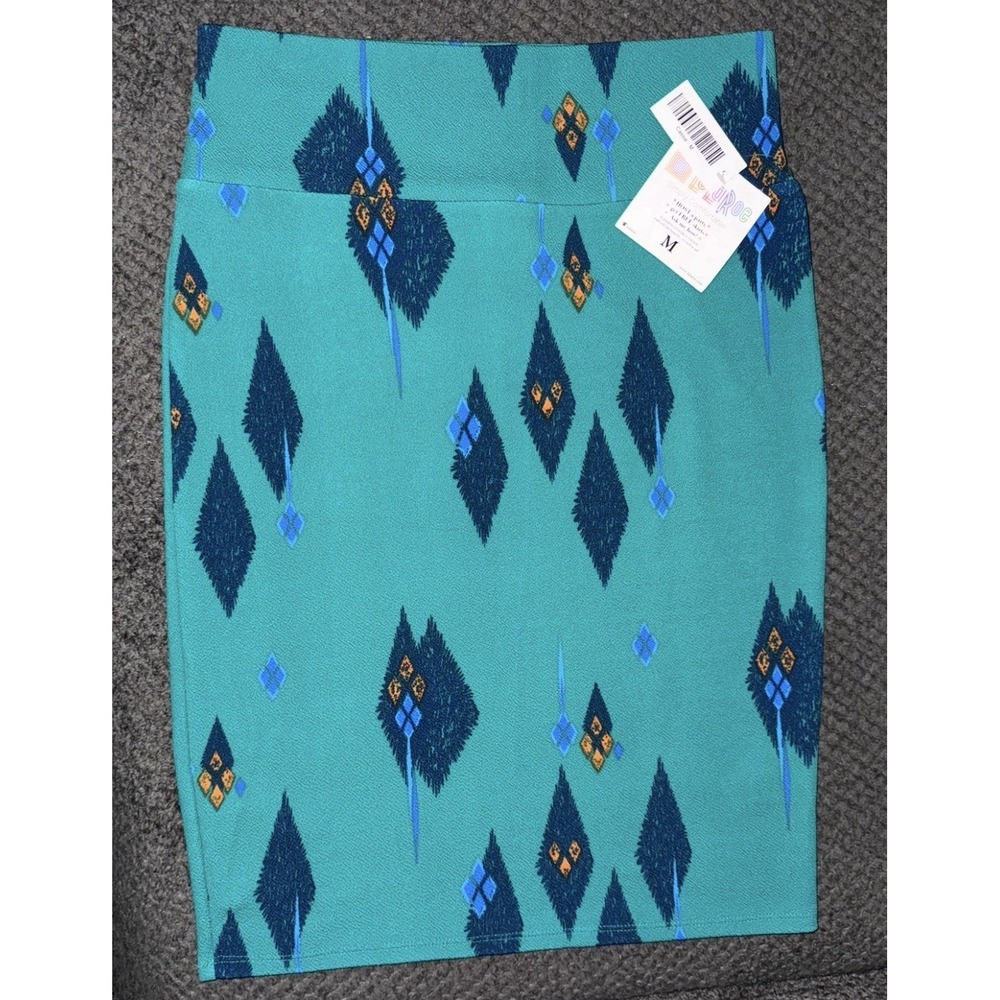 LuLaRoe Cassie Pencil Skirt Geometric Print‎ Textured Fitted Waistband M (8-12)